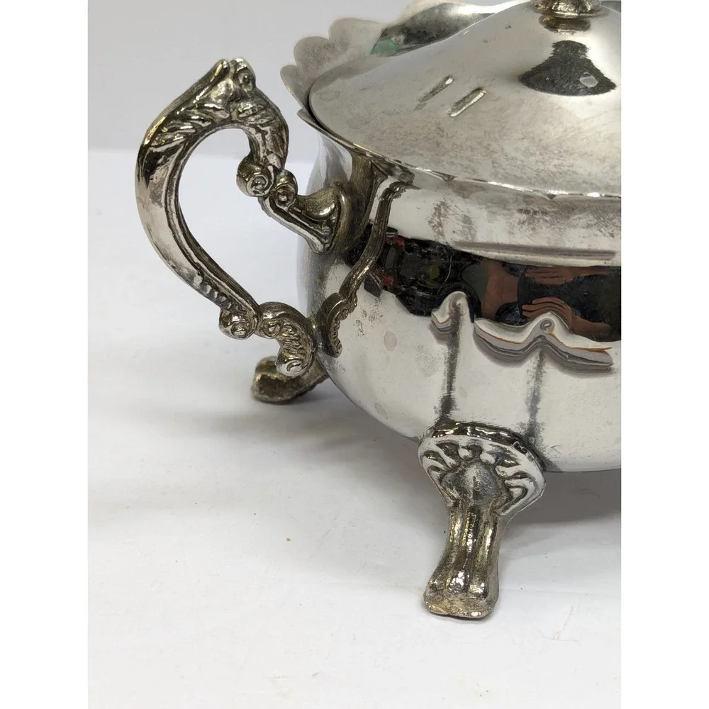 Silver Plated Creamer Pitcher with Lid‎ Vintage